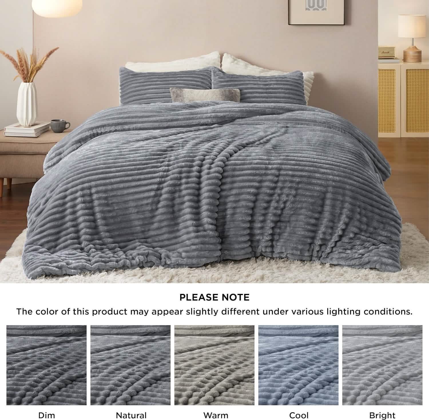 GentleSoft® Striped Flannel Comforter Set