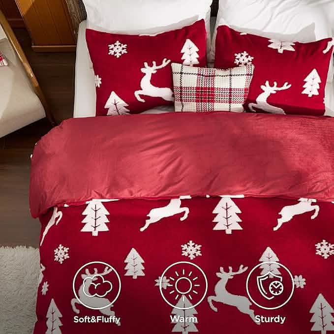 GentleSoft® Snowflake Comforter Set Red