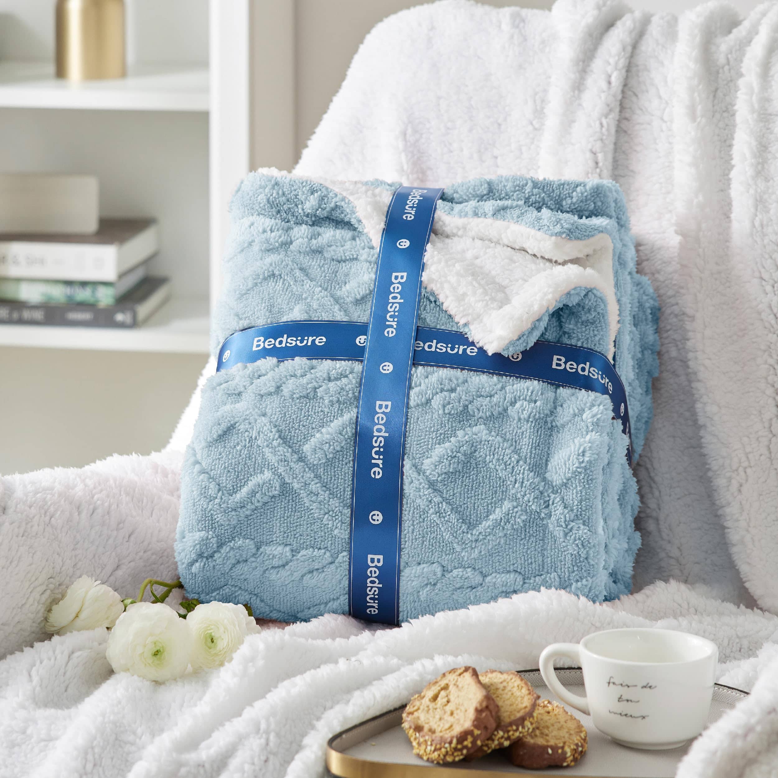 GentleSoft® Sherpa Throw Blanket For Couch
