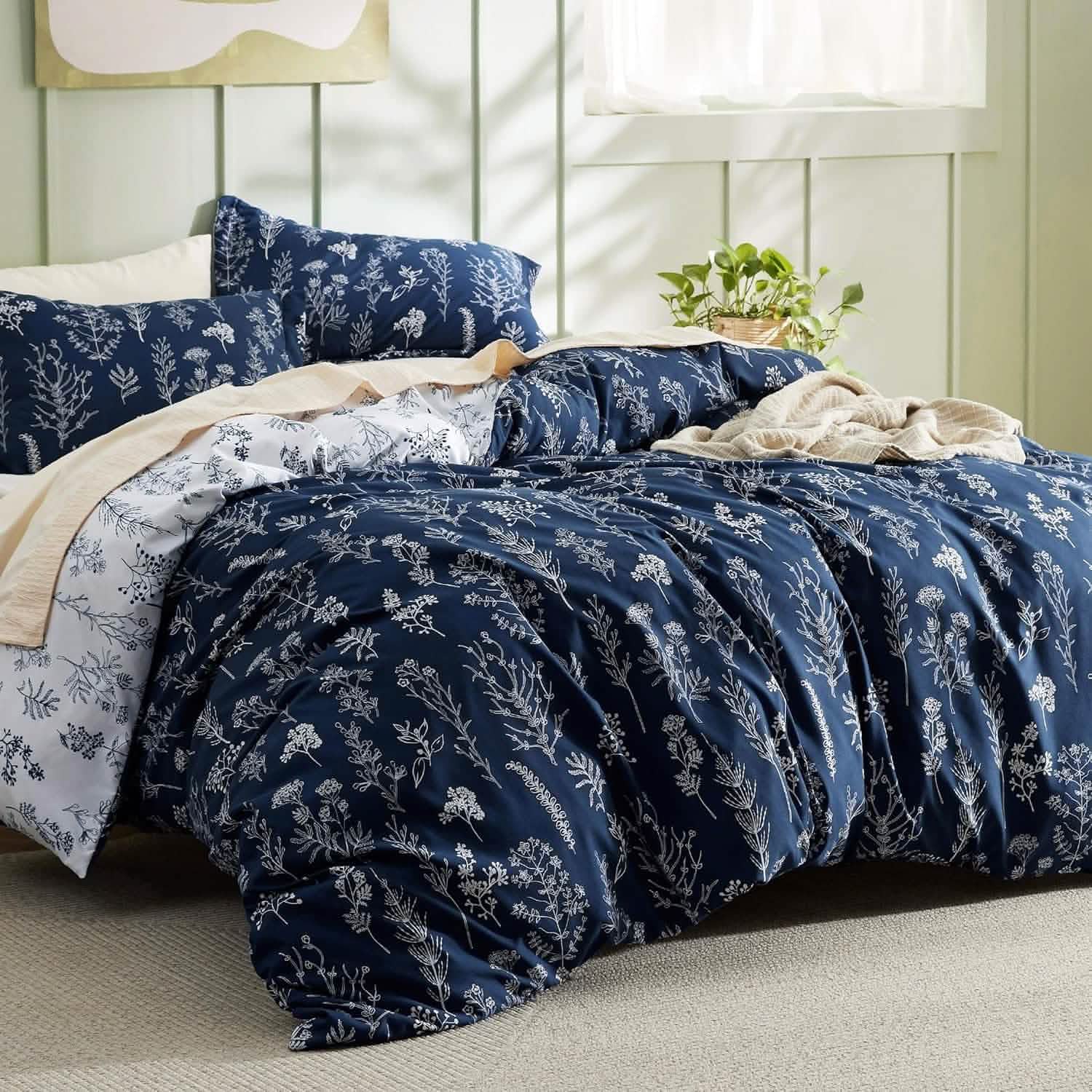 GentleSoft® Reversible Floral Print Duvet Cover Set