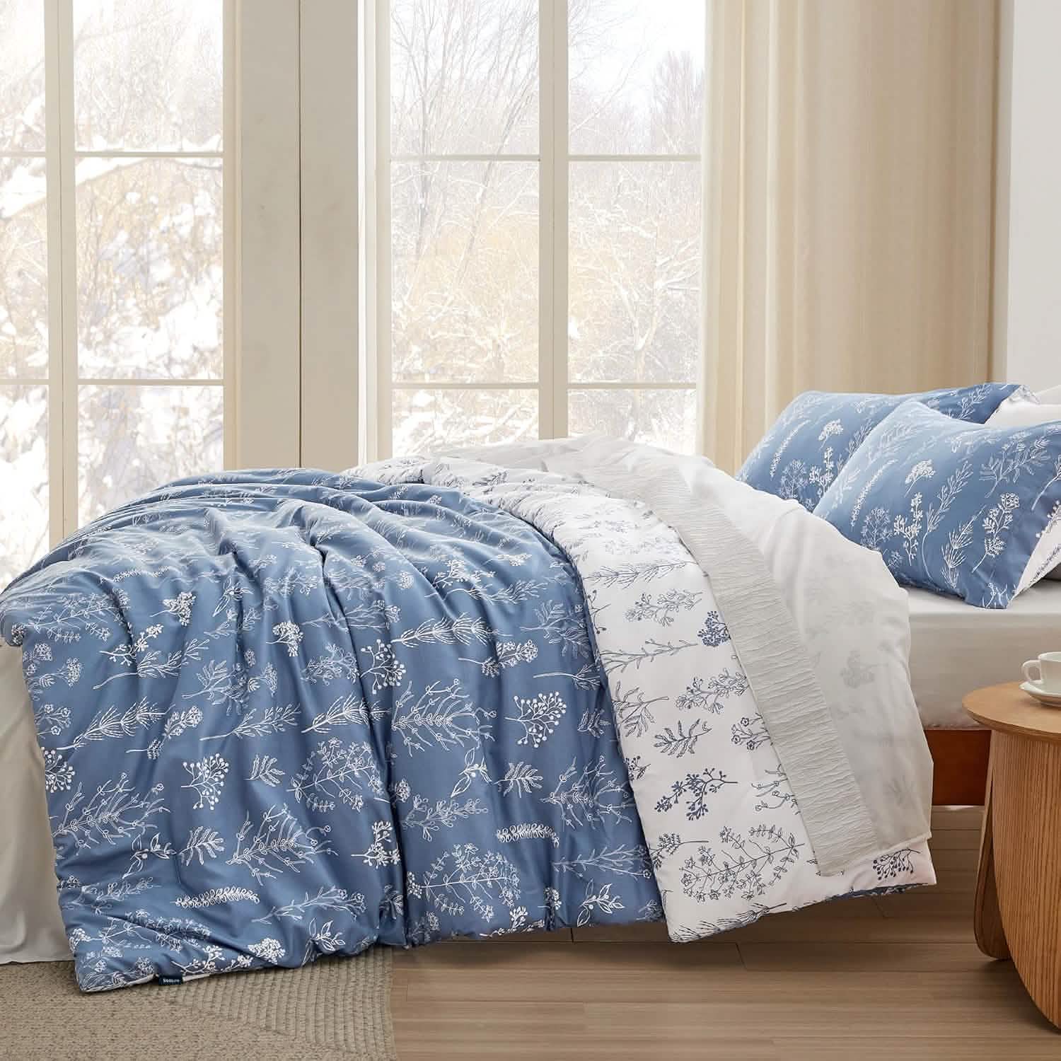 GentleSoft® Reversible Floral Print Comforter Set-2