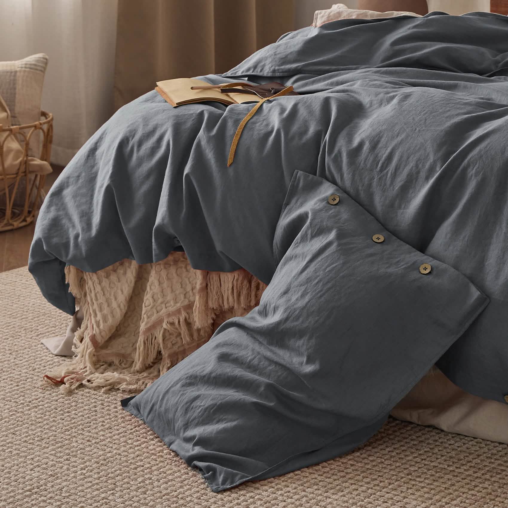 GentleSoft® Cotton Linen Hybrid Duvet Cover Set