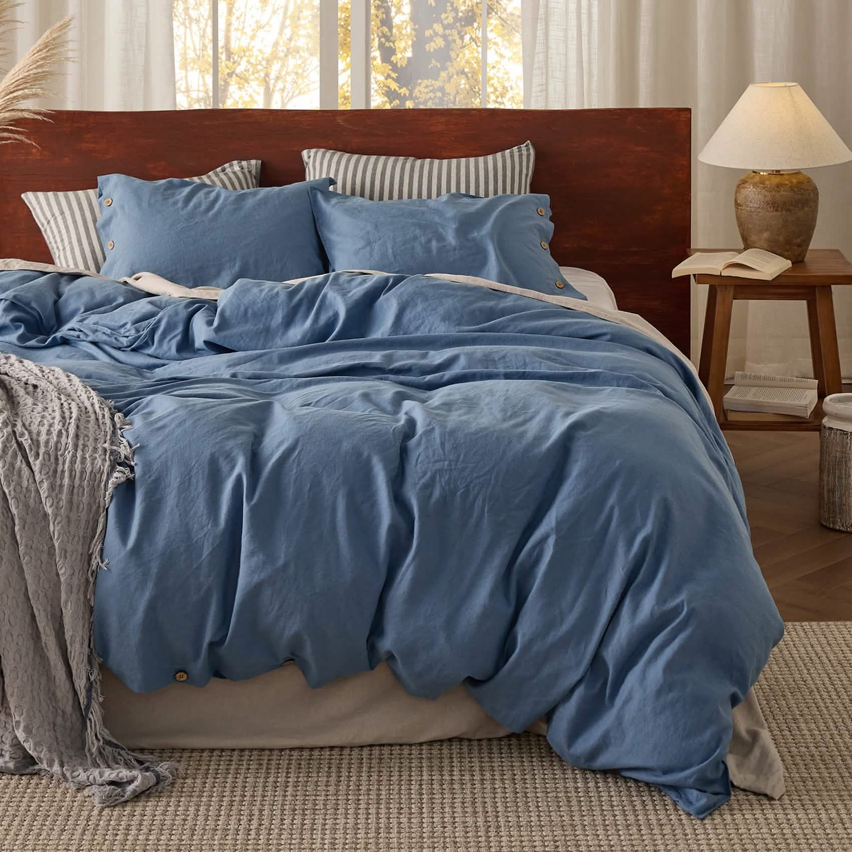 GentleSoft® Cotton Linen Hybrid Duvet Cover Set