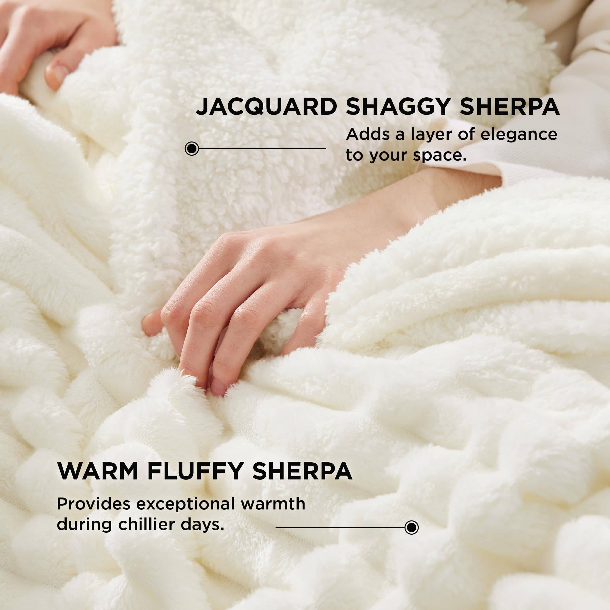 GentleSoft® Jacquard Stripes Shaggy Sherpa Blanket