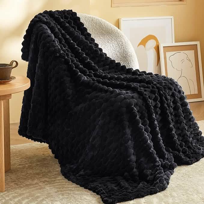 GentleSoft® Textured Bubble Flannel Fleece Blanket