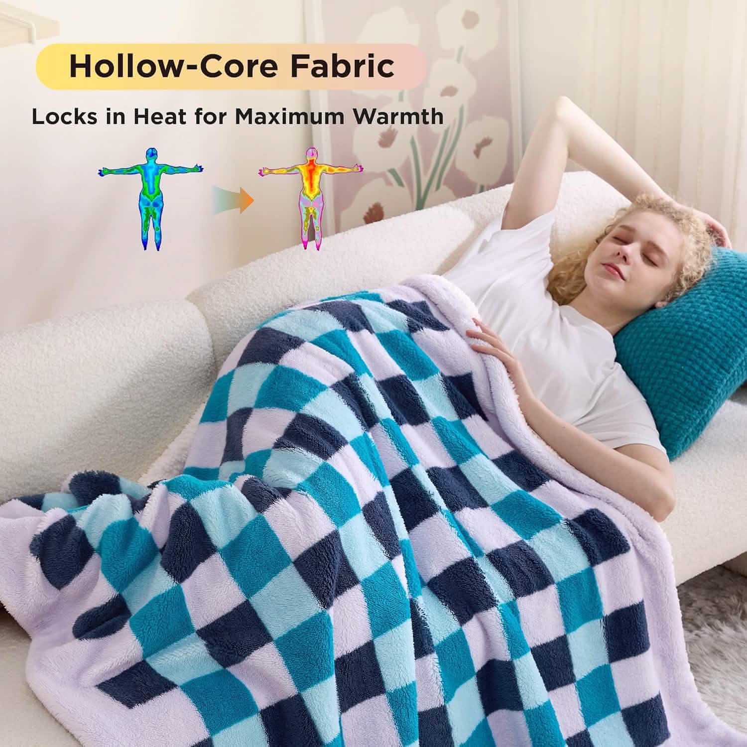 GentleSoft® Printed Throw Sherpa Blanket lavender