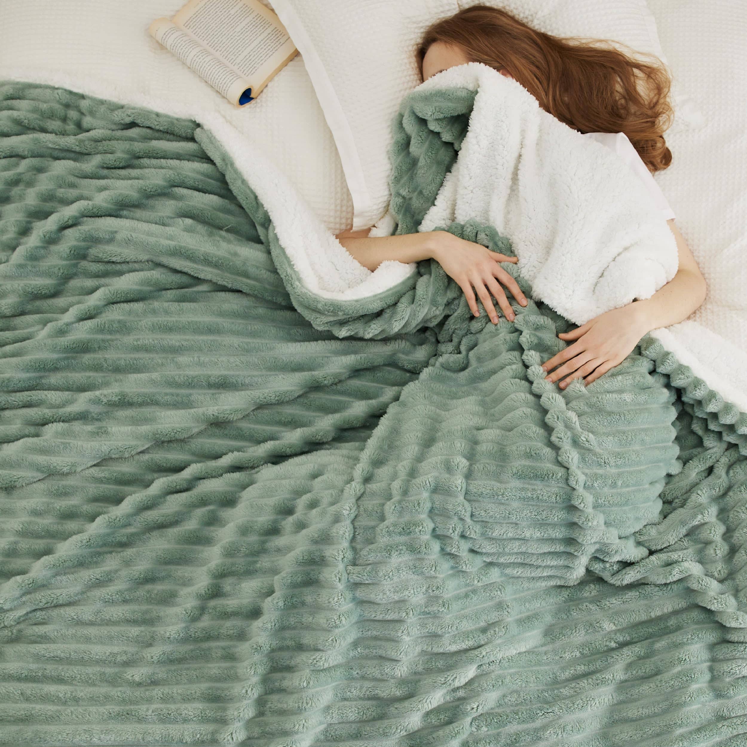 GentleSoft® Jacquard Stripes Shaggy Sherpa Blanket