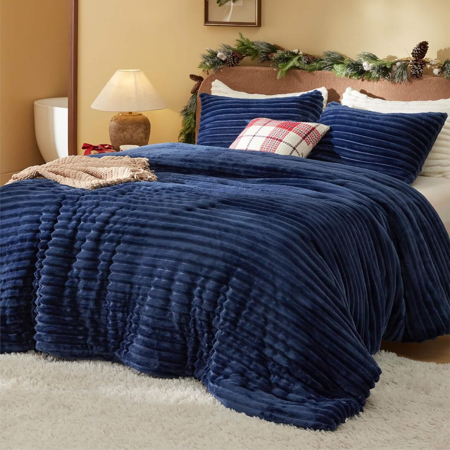 GentleSoft® Striped Flannel Comforter Set