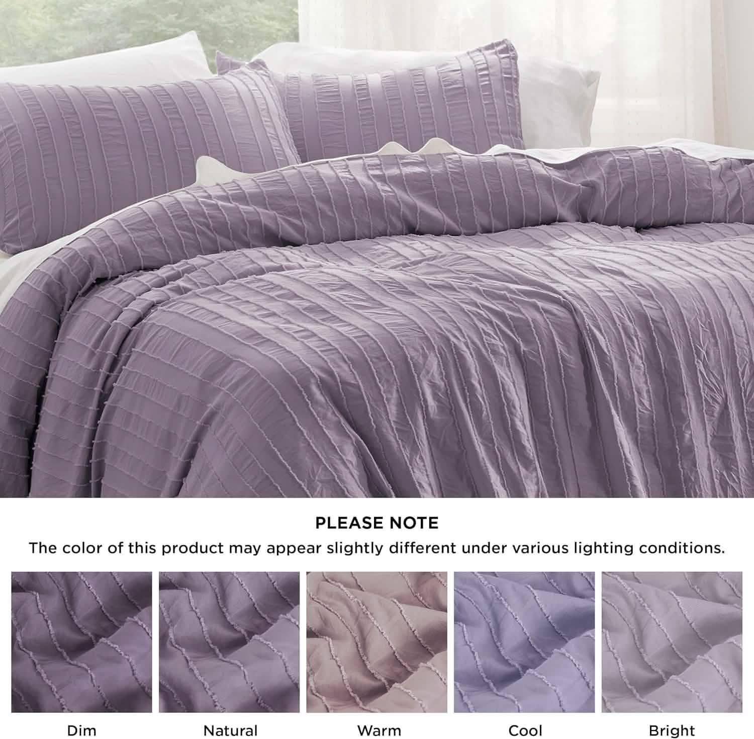 GentleSoft® Striped Tufted Embroidery Duvet Cover Set