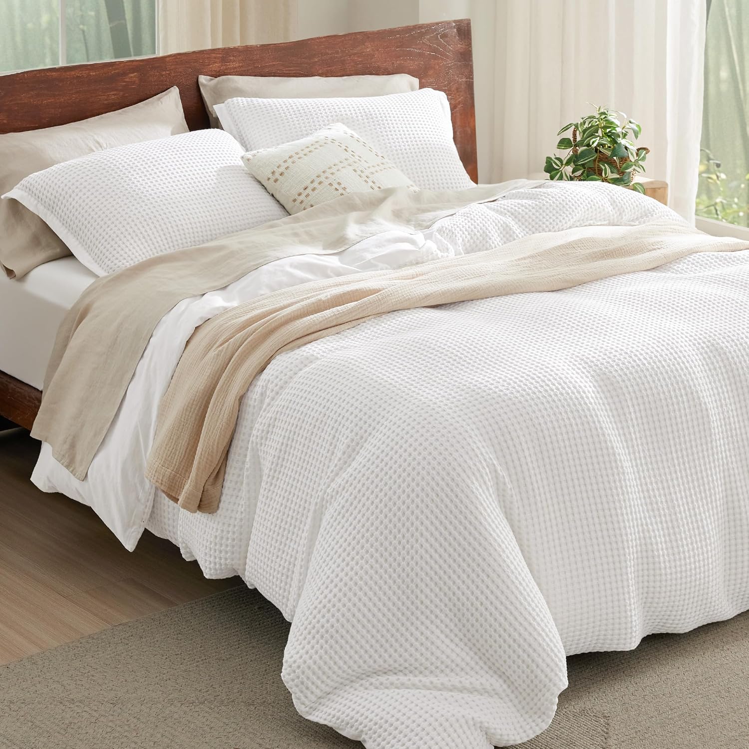 GentleSoft® Cooling Waffle Duvet Cover Set
