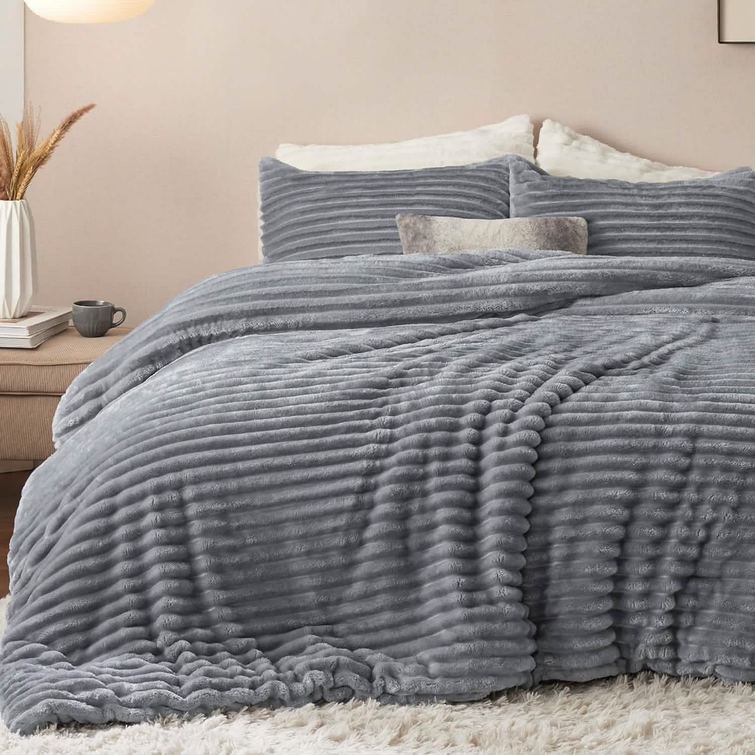 GentleSoft® Striped Flannel Comforter Set
