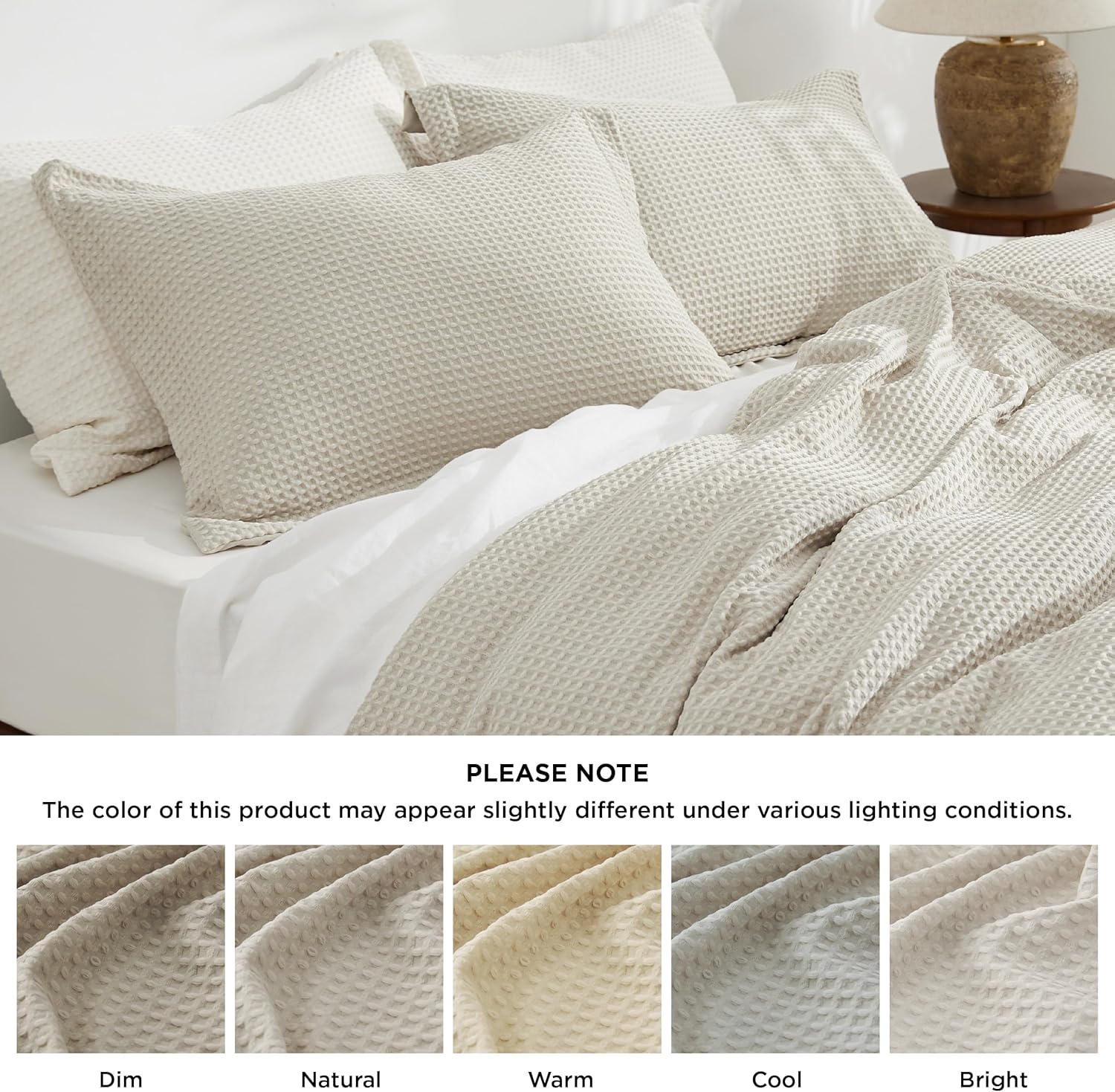 GentleSoft® Polyester Microfiber Waffle Duvet Weave Duvet Cover Set