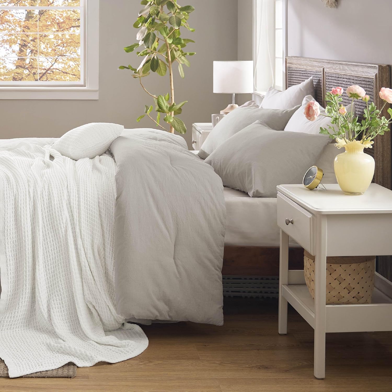 GentleSoft® 5 Piece Cotton Waffle Weave Bed-in-a-bag