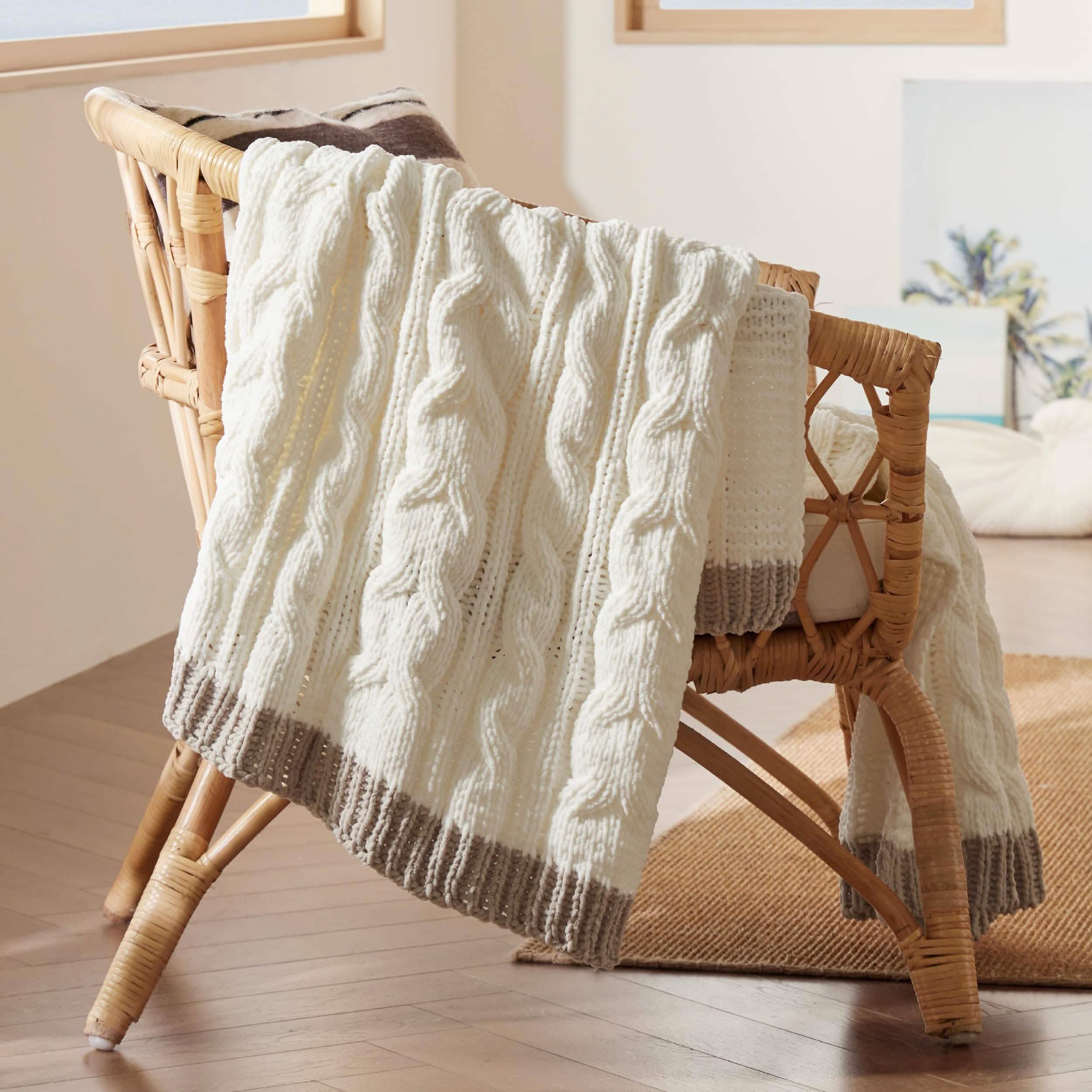 GentleSoft® Cable Chenille Chunky Knit Throw Blanket