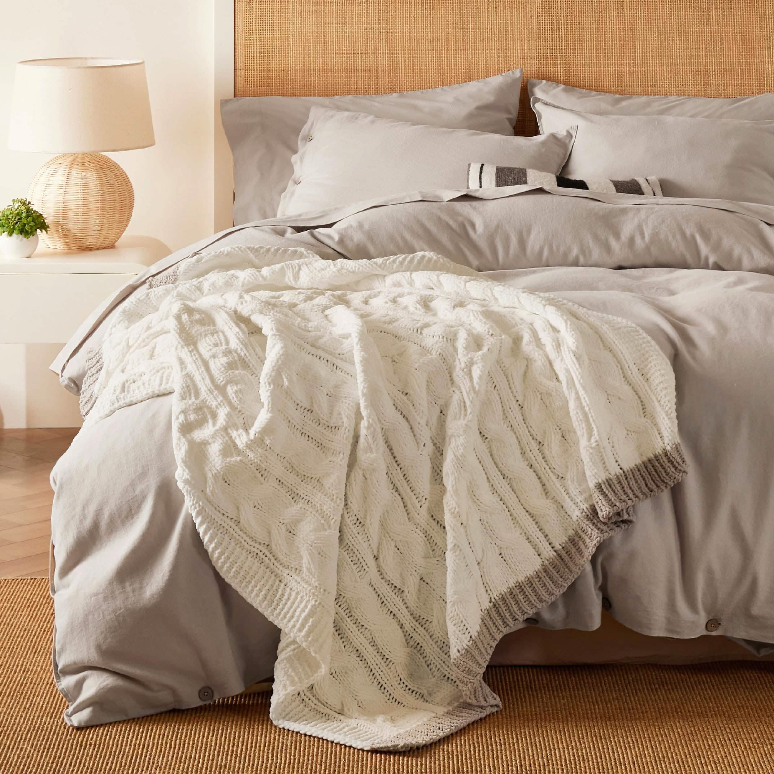 GentleSoft® Cable Chenille Chunky Knit Throw Blanket