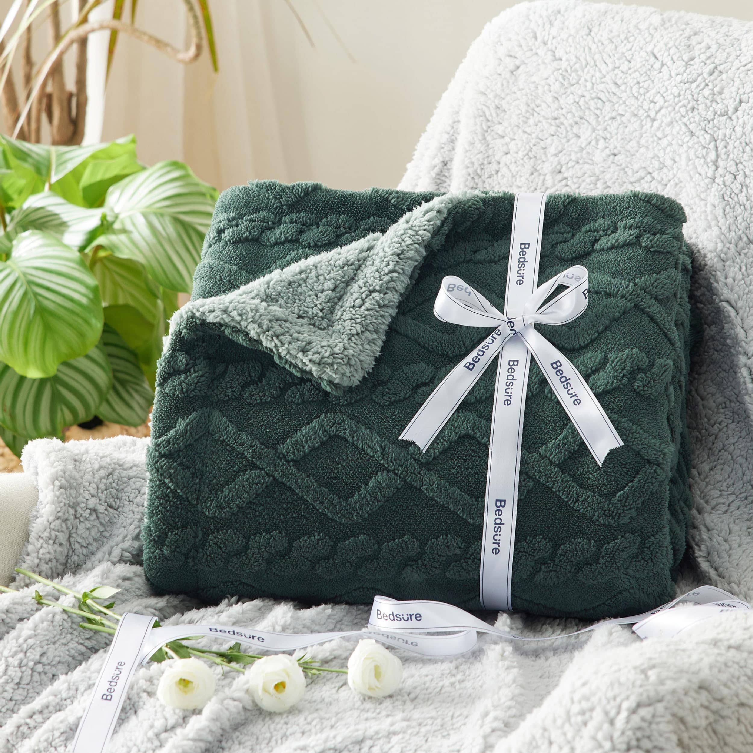 GentleSoft® Sherpa Throw Blanket For Couch