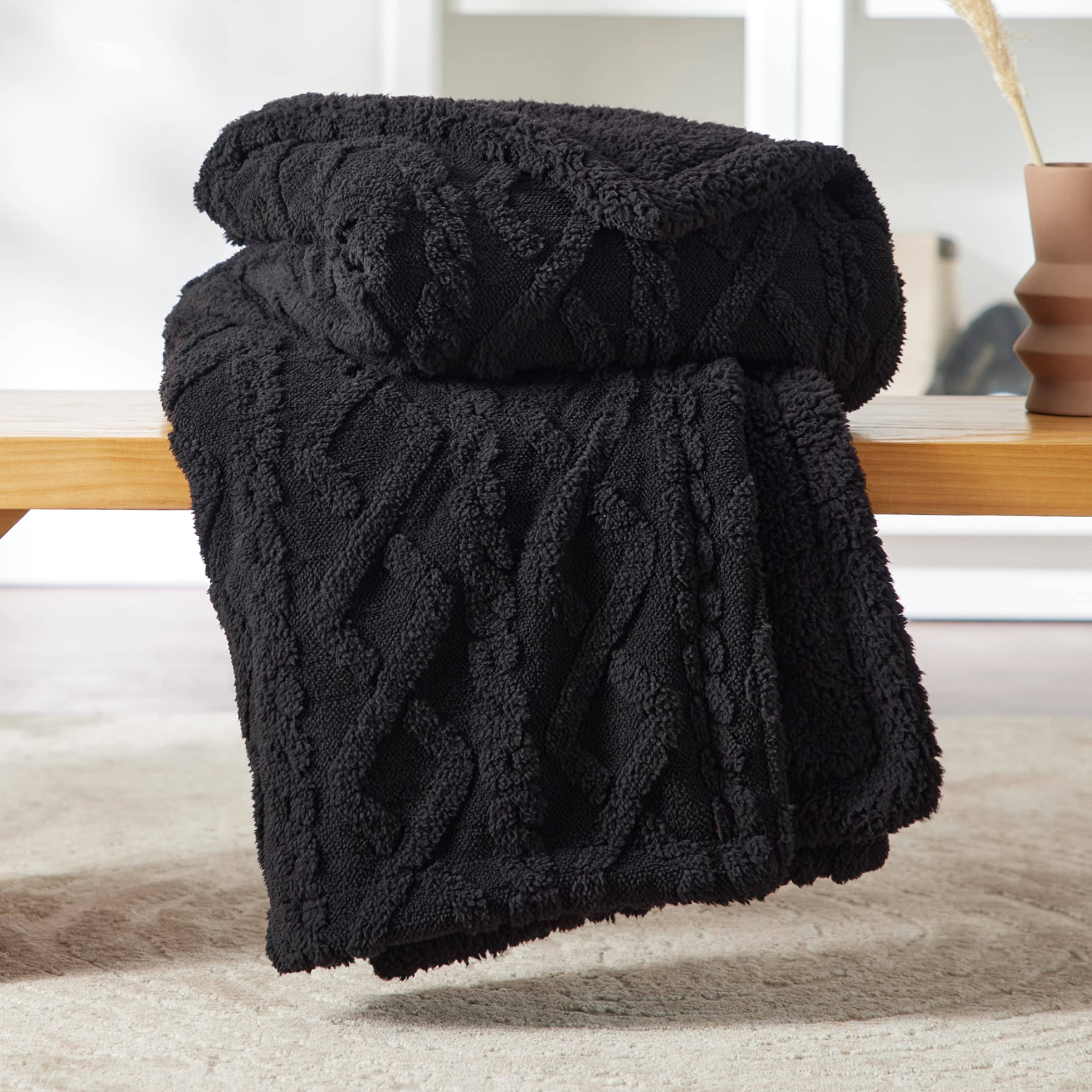 GentleSoft® Sherpa Throw Blanket For Couch