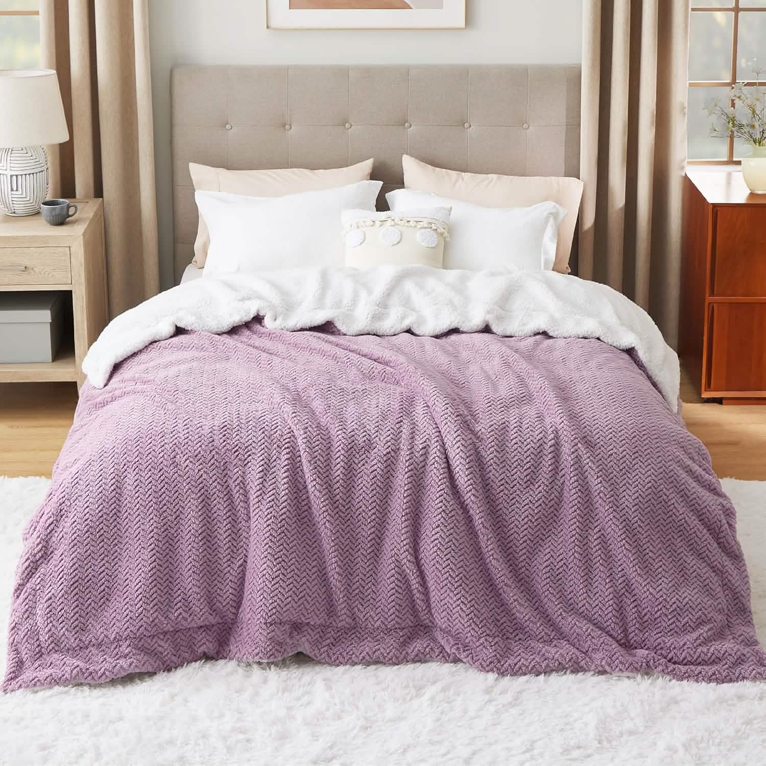 GentleSoft® Chevron Sherpa Fleece Blanket