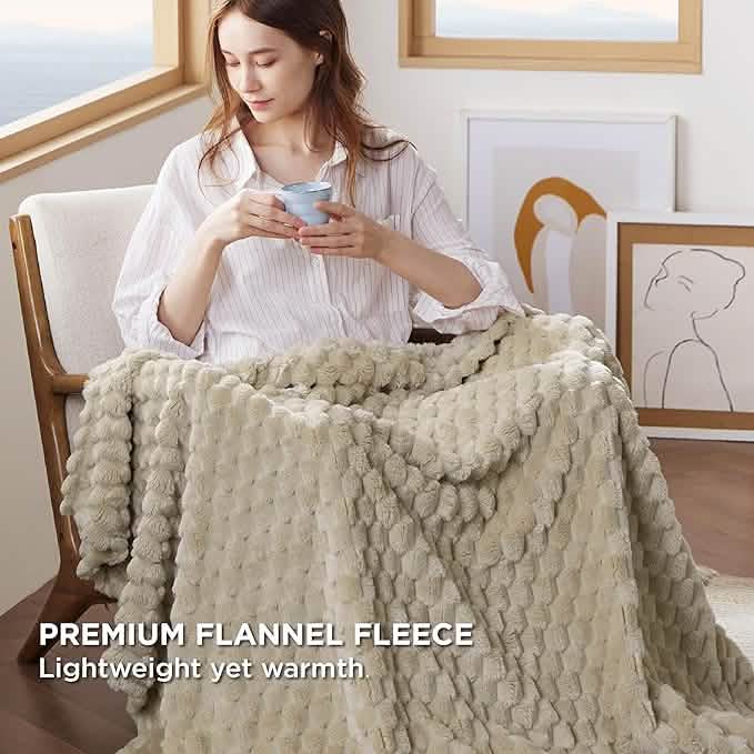 GentleSoft® Textured Bubble Flannel Fleece Blanket