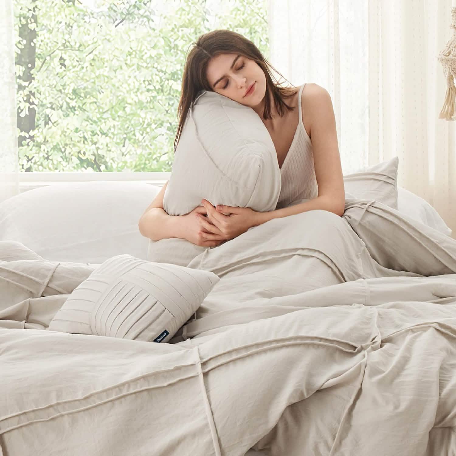 GentleSoft® Striped Tufted Embroidery Duvet Cover Set