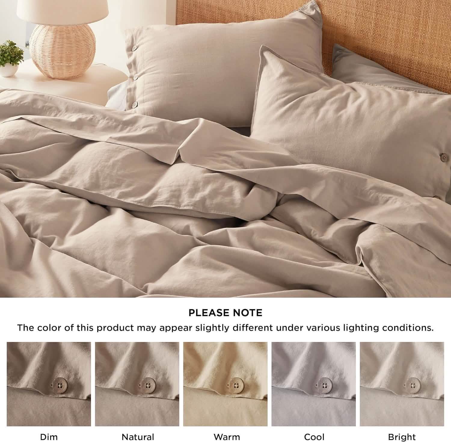 GentleSoft® Cotton Linen Hybrid Duvet Cover Set