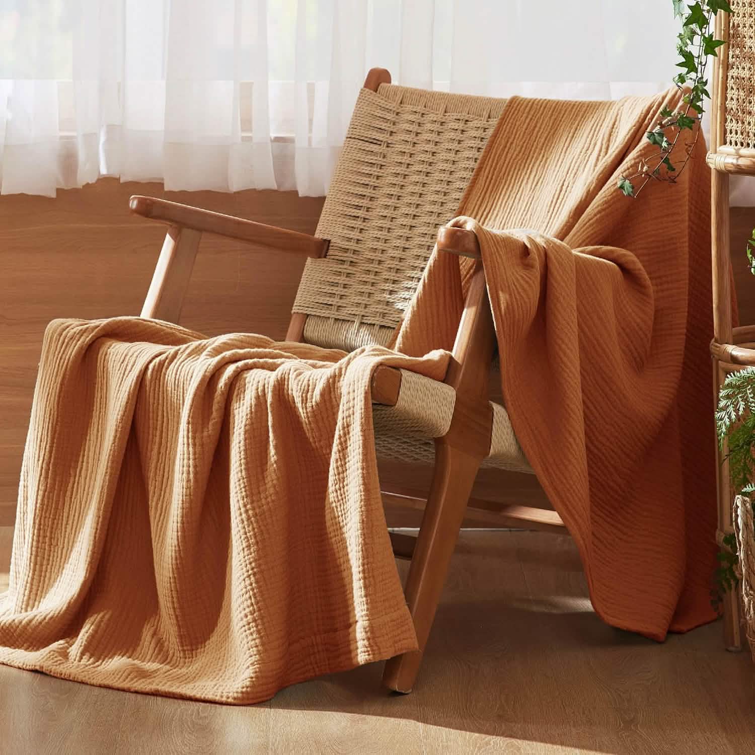 GentleSoft® 100% Cotton Gauze Spring Throw Blanket
