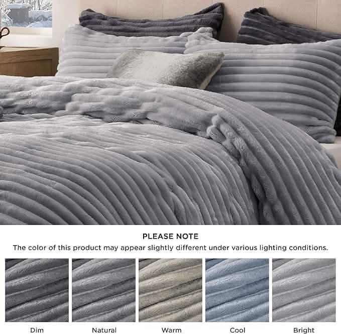 GentleSoft® Striped Flannel Duvet Cover Set