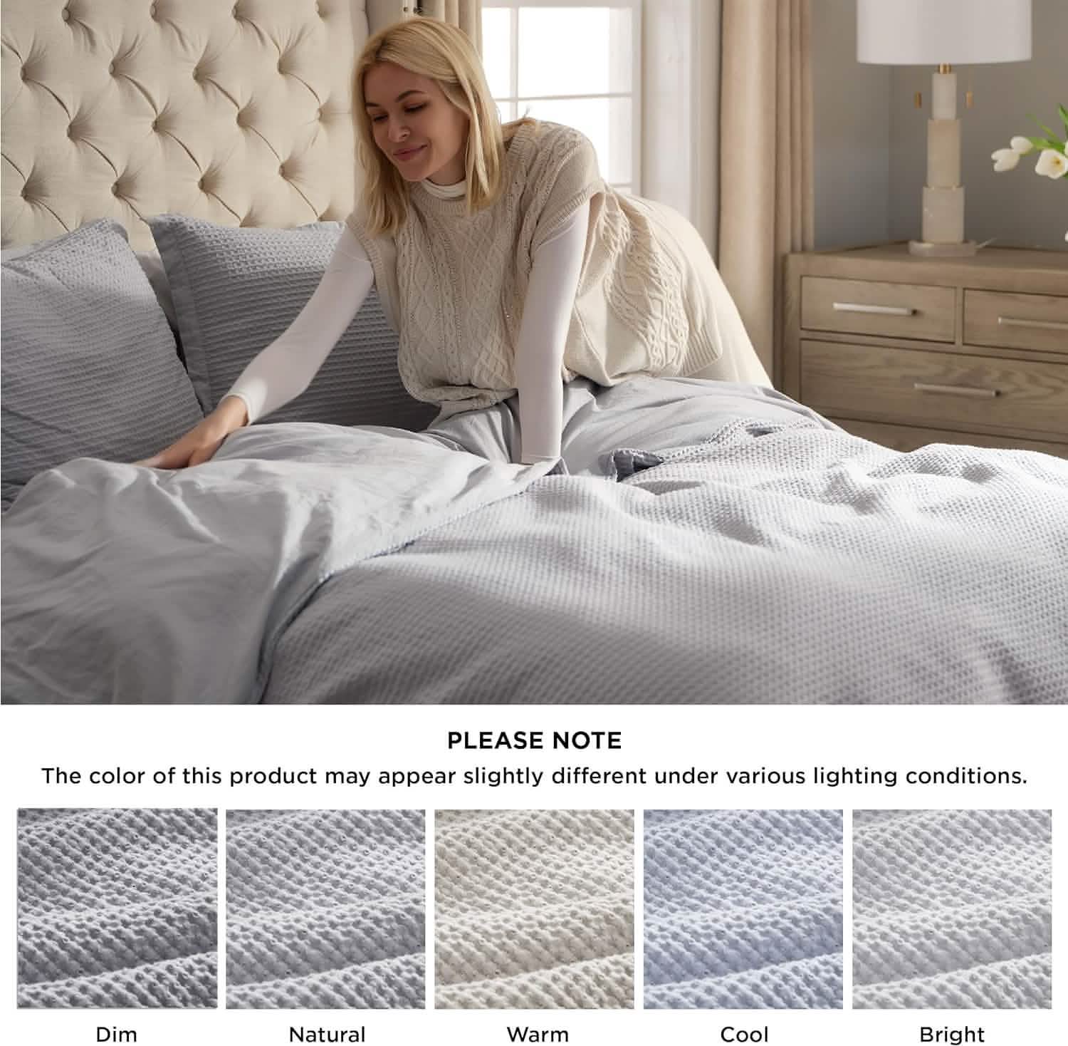 GentleSoft® Cotton Waffle Weave Duvet Cover Set