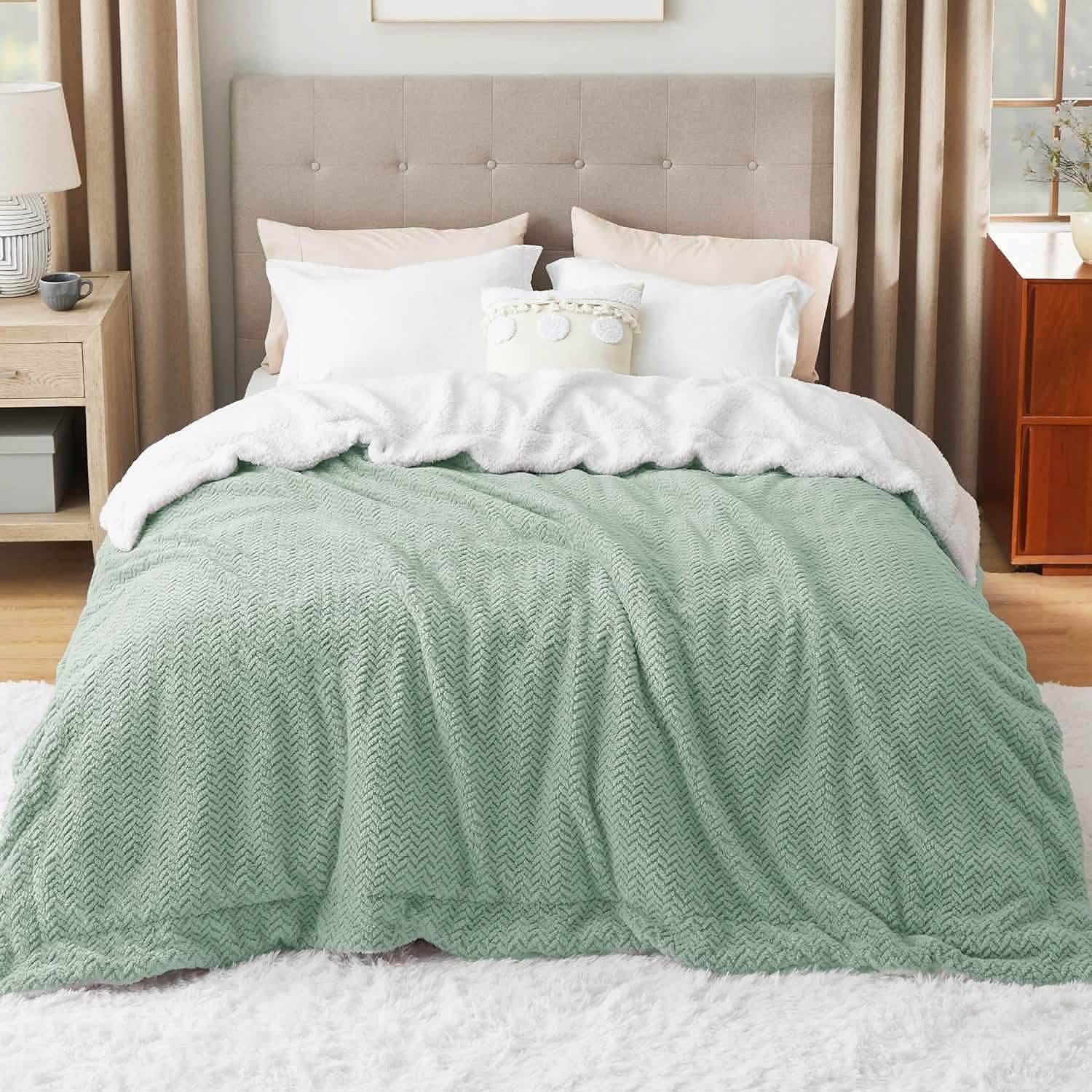 GentleSoft® Chevron Sherpa Fleece Blanket
