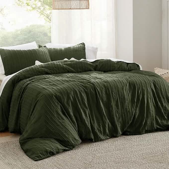 GentleSoft® Striped Tufted Embroidery Duvet Cover Set