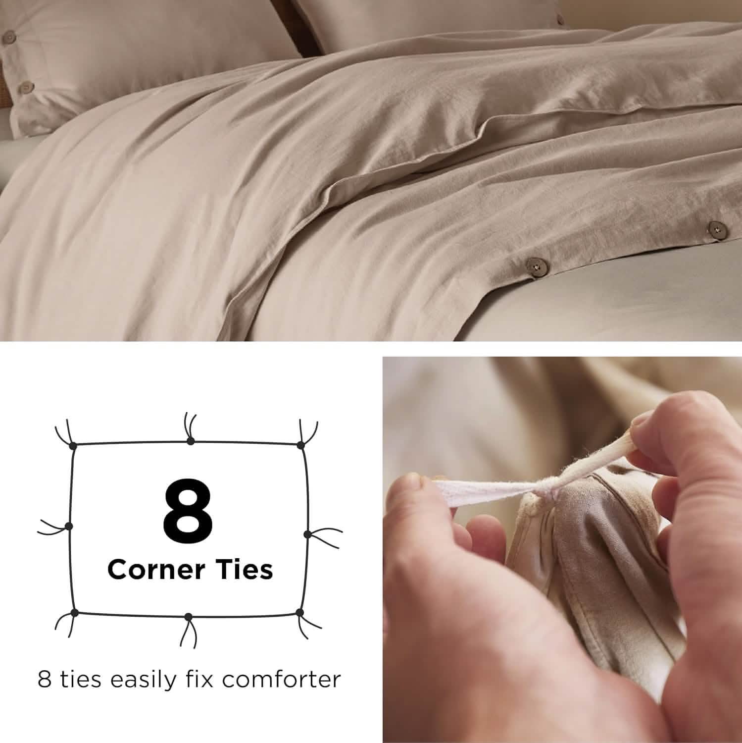 GentleSoft® Cotton Linen Hybrid Duvet Cover Set