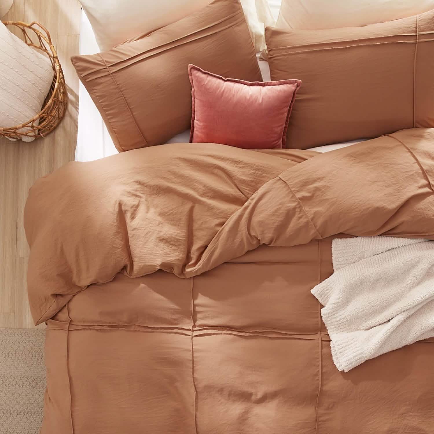 GentleSoft® Striped Tufted Embroidery Duvet Cover Set