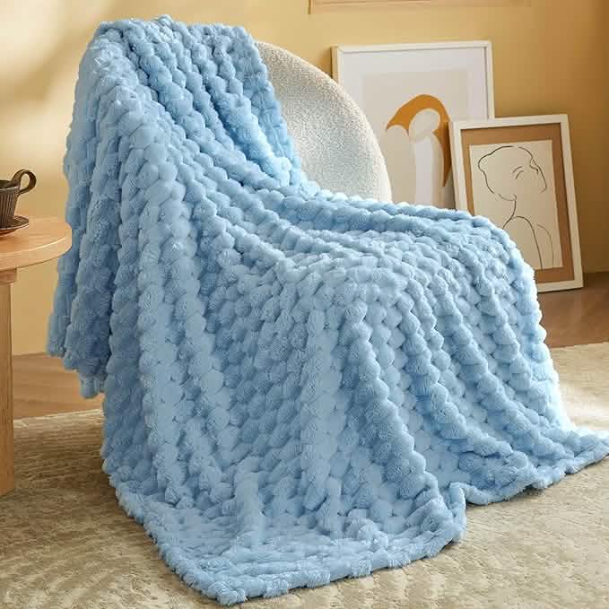 GentleSoft® Textured Bubble Flannel Fleece Blanket