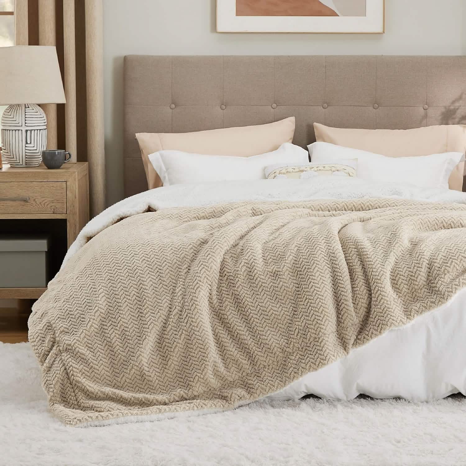 GentleSoft® Chevron Sherpa Fleece Blanket