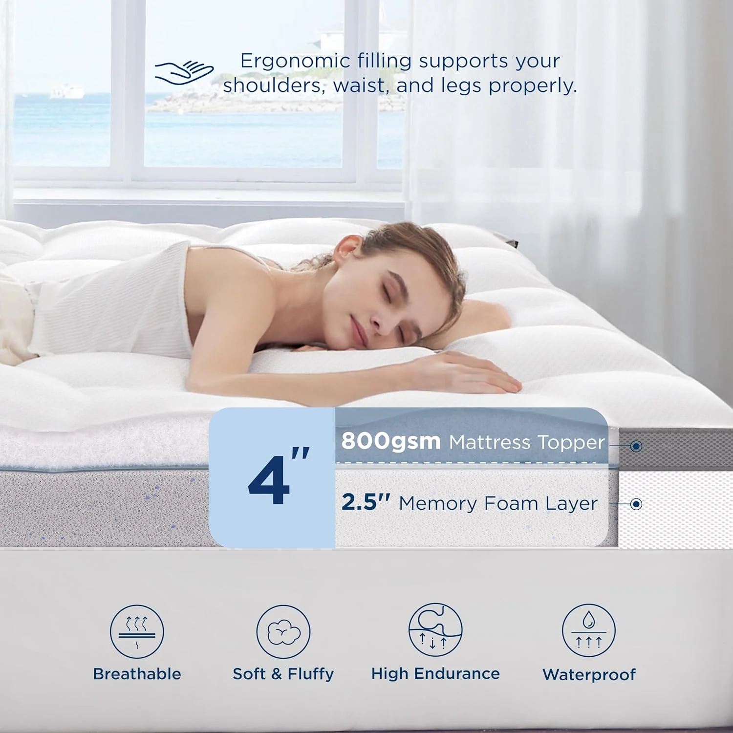GentleSoft® Dual-Comfort Waterproof Mattress Topper