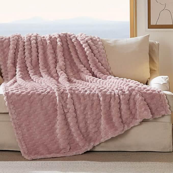GentleSoft® Textured Bubble Flannel Fleece Blanket