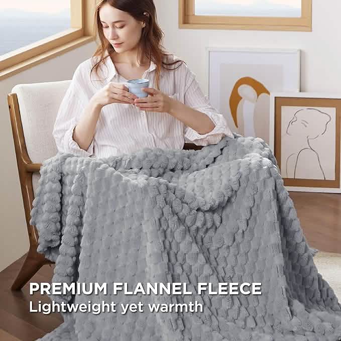 GentleSoft® Textured Bubble Flannel Fleece Blanket
