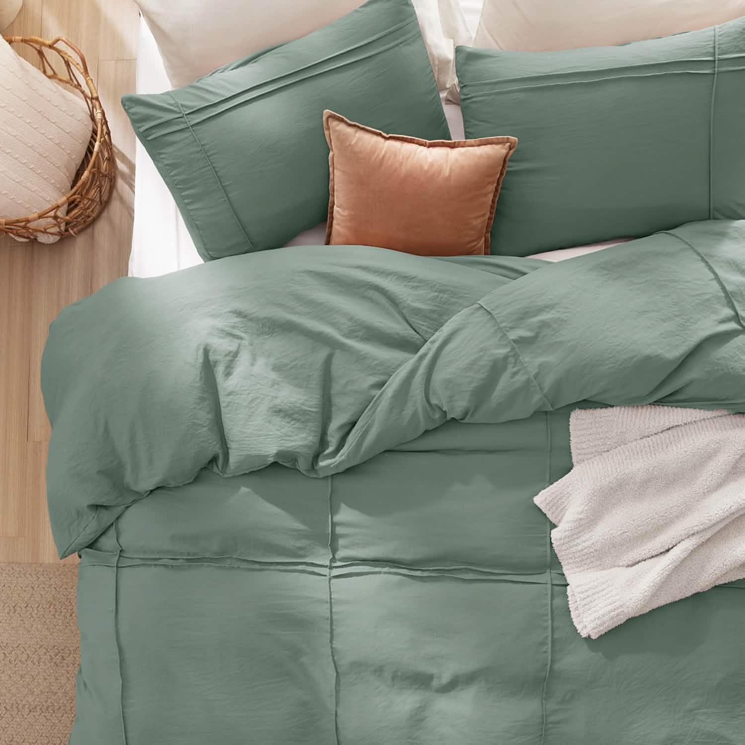 GentleSoft® Striped Tufted Embroidery Duvet Cover Set