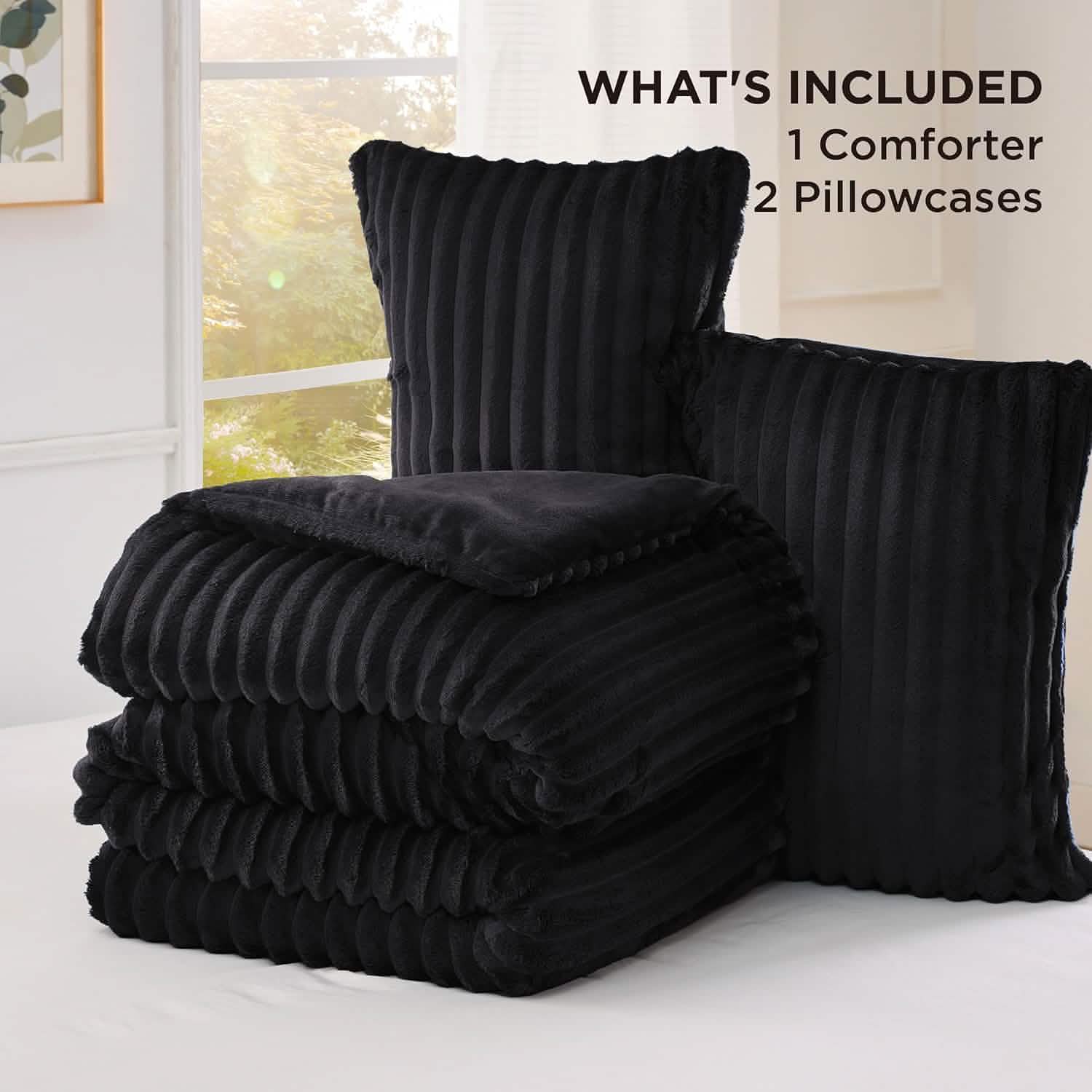 GentleSoft® Striped Flannel Comforter Set