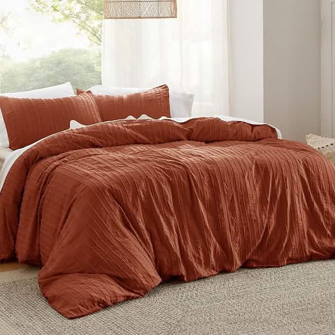 GentleSoft® Striped Tufted Embroidery Duvet Cover Set