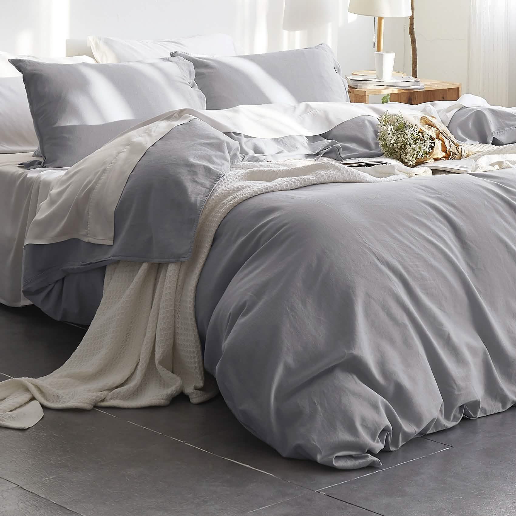 GentleSoft® Cotton Linen Hybrid Duvet Cover Set