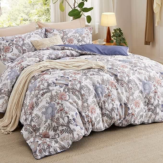 GentleSoft® Reversible Floral Duvet Cover Set
