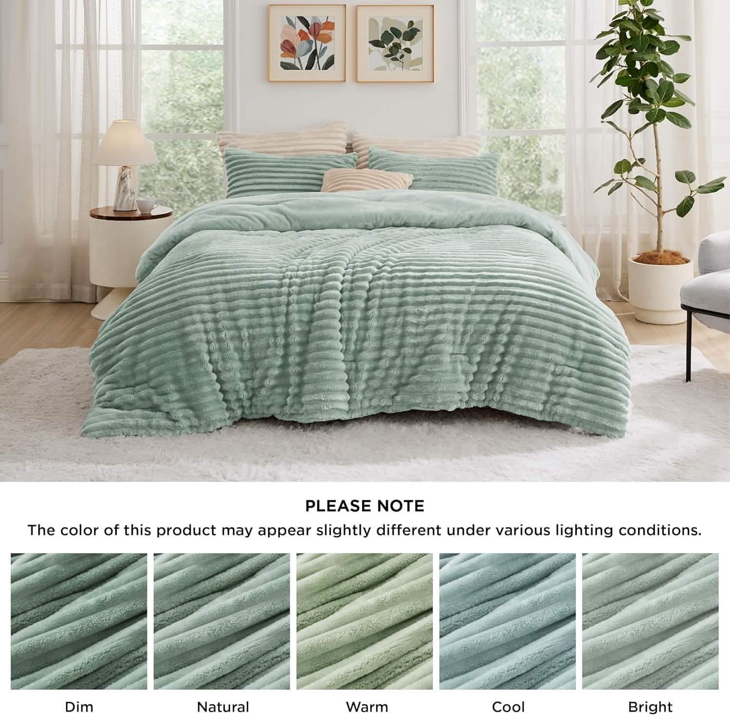 GentleSoft® Striped Flannel Comforter Set