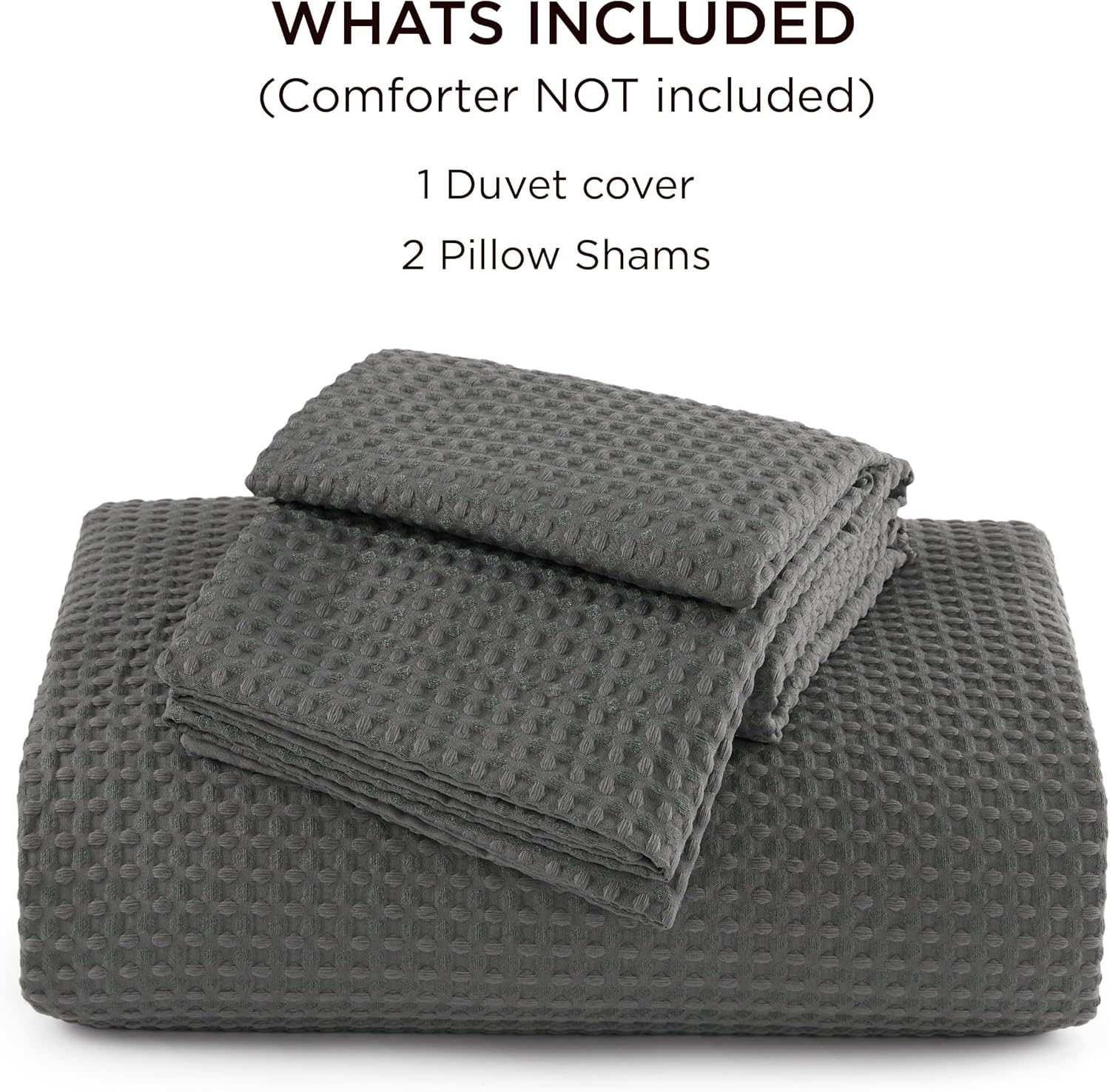 GentleSoft® Polyester Microfiber Waffle Duvet Weave Duvet Cover Set
