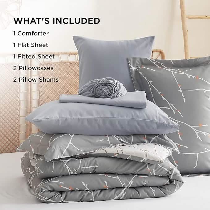 GentleSoft® Tree Branch Floral Pattern Bed-in-a-Bag