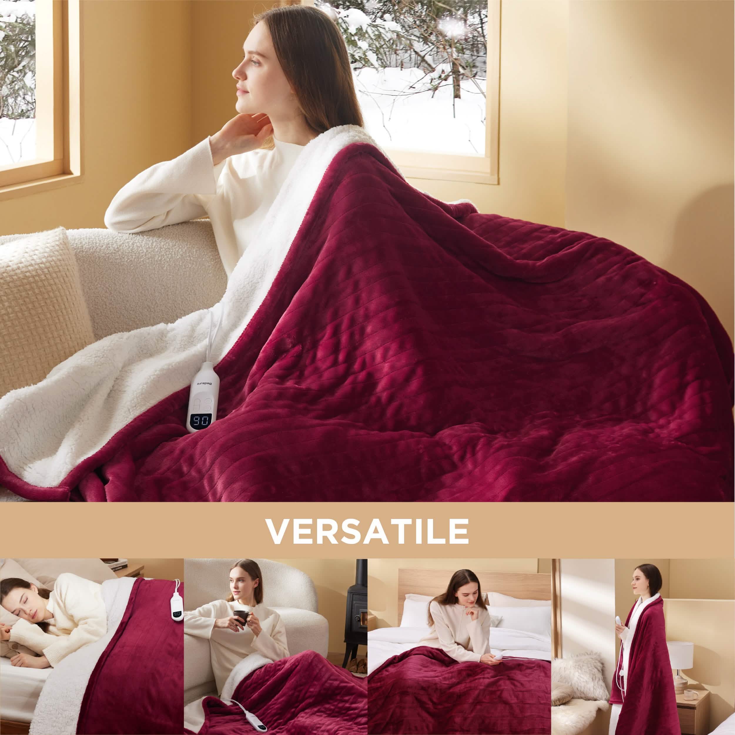 GentleSoft® Solid Flannel Heated Blanket