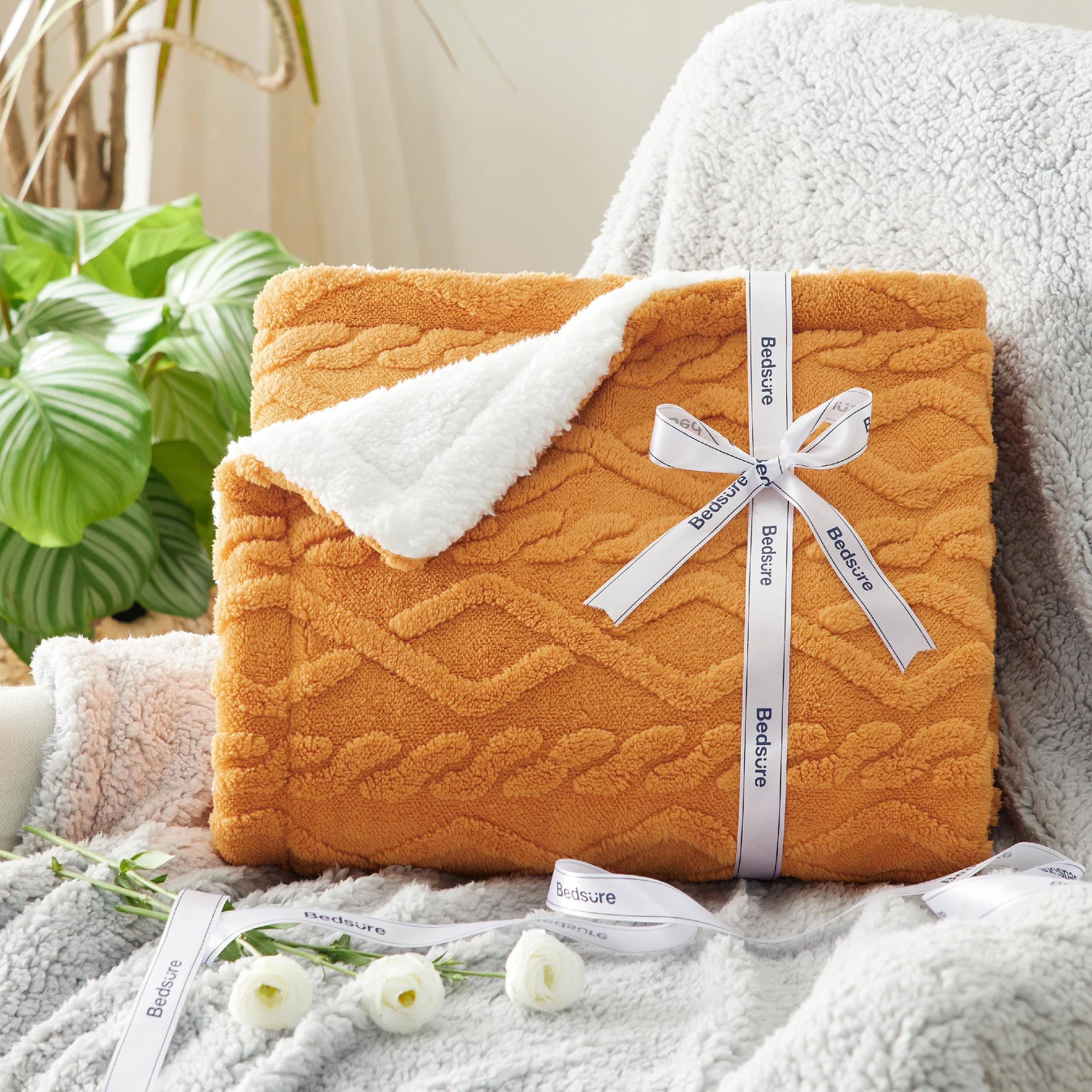 GentleSoft® Sherpa Throw Blanket For Couch