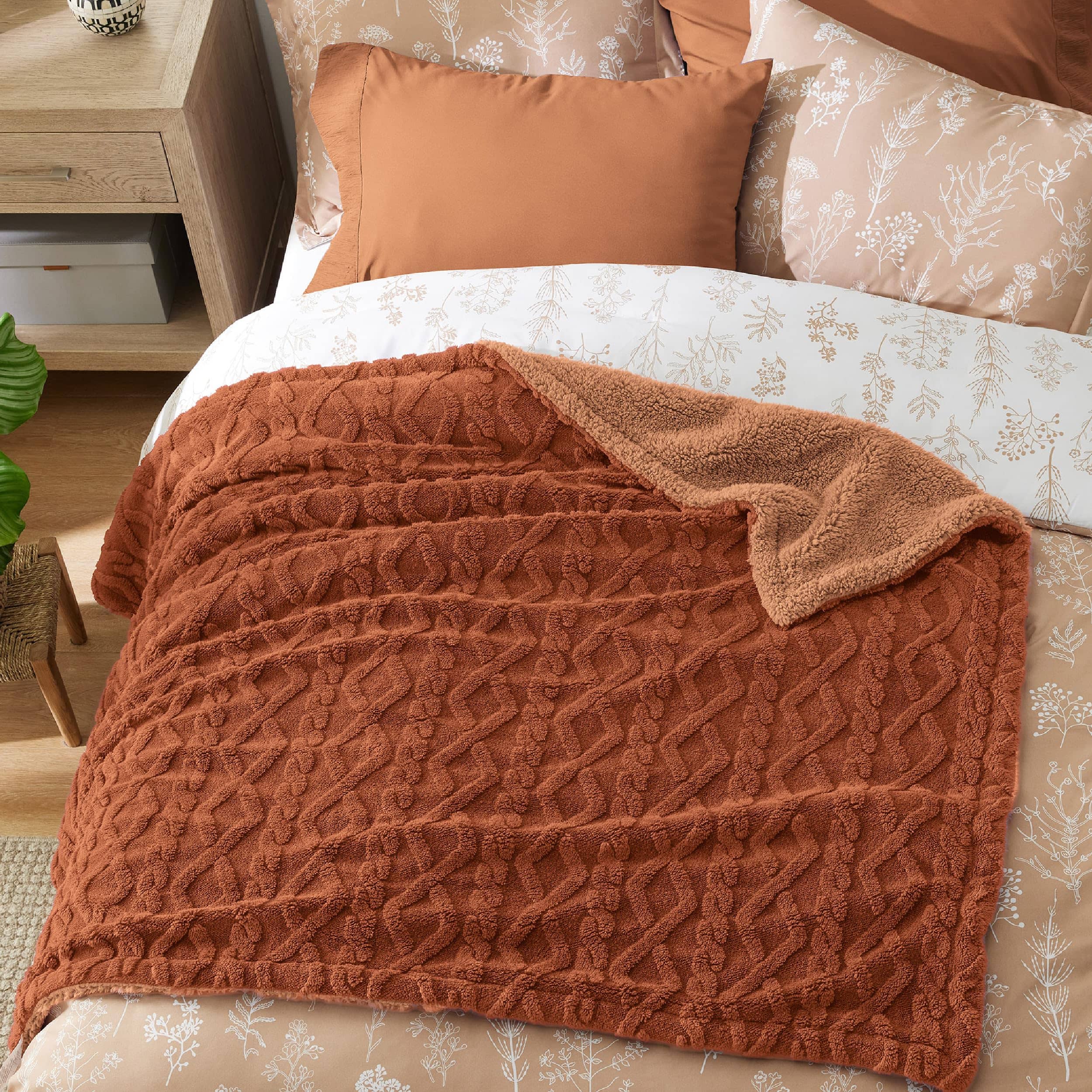GentleSoft® Sherpa Throw Blanket For Couch