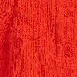 Red seersucker cropped shirt