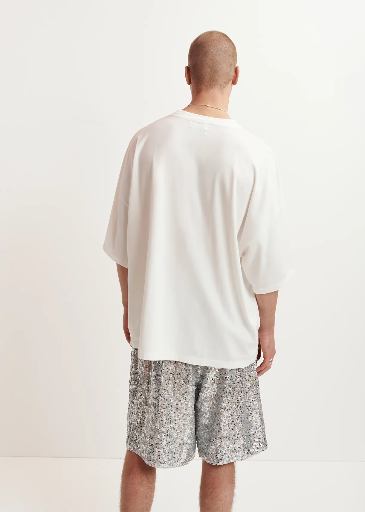 Off-white organic cotton T-shirt with embroidery